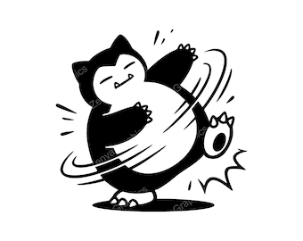 Snorlax Digital Design SVG PNG JPG | Urocza grafika z kreskówek do rękodzieła
