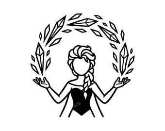 Kraina Lodu Elsa Księżniczka Lodu SVG PNG JPG | Magiczny projekt do rękodzieła
