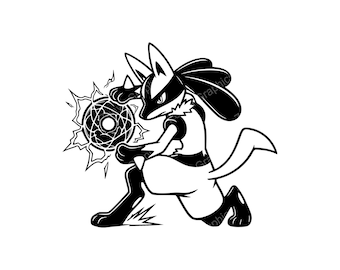 Lucario Pokémon SVG PNG JPG | Grafika akcji do rękodzieła