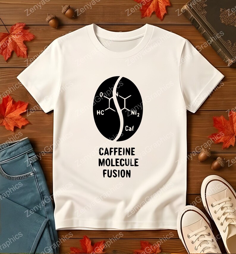 Coffee Bean Caffeine Molecule SVG PNG JPG | Digital Design for Crafts ...