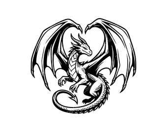 Fantasy Dragon Heart SVG PNG JPG | Mythical Creature Art for Crafts