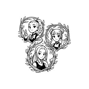 Kpop Demon Huntrix SVG PNG JPG | Uroczy projekt w stylu anime do rękodzieła cyfrowego