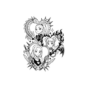 Kpop Demon Huntrix SVG PNG JPG / File di taglio anime per Cricut