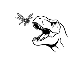 Głowa dinozaura T-Rex SVG PNG JPG | Sztuka jurajska dla dzieci