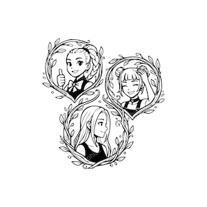 Kpop Demon Huntrix contour SVG PNG JPG | Conception numérique pour l'artisanat