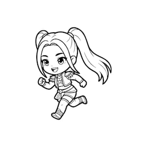 Démon Kpop Huntrix Mira SVG PNG JPG | Conception de personnages mignons pour travaux manuels