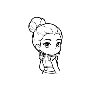 Démon Huntrix Rumi Kpop SVG PNG JPG | Conception de personnage d'anime mignon pour l'artisanat