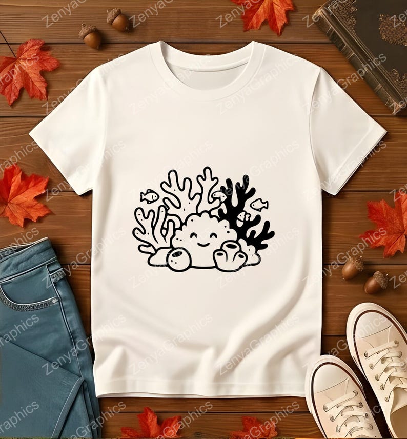 Cute Coral Reef Silhouette SVG PNG JPG | Ocean Theme Cut File for ...