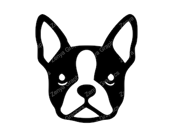 Boston Terrier Pies SVG PNG JPG | Uroczy wzór ze zwierzakiem do scrapbookingu