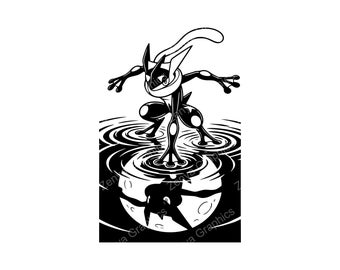 Greninja Water Ninja SVG PNG JPG | Plik do cięcia sylwetki dla Cricut