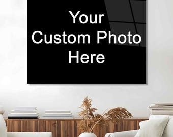 Personalized Tempered Glass Photo Wall Art, Custom Wedding Gift