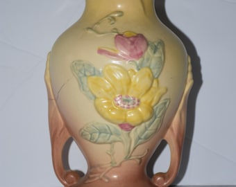 Vintage Mid-Century Two-Handled HULL POTTERY Flower Vase