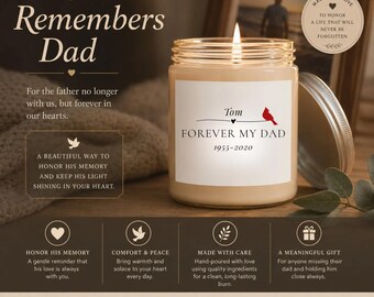 Forever My Dad Memorial Candle | Scented Soy Candle