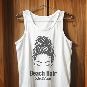 Beach Hair Don't Care Tank Top, Sommer Vibe Tank, Urlaubskleid, Geschenke für sie, Freizeitmode, Kleidung im Boho-Stil