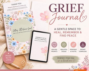 Letters I’ll Never Send Grief Journal Printable | Guided Healing Journal PDF | Loss of Loved One Workbook | Therapy Style Prompts | Digital