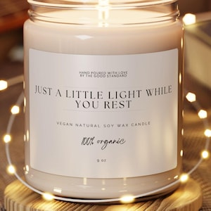 Just a Little Light While You Rest Candle, Thinking Of You Gift, Sympathy Gift, Get Well Soon Recovery Gift Healing Vibes Get Well Soon Gift