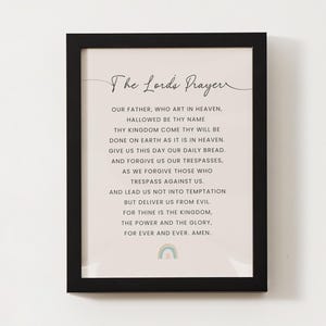 The Lord&#39;s Prayer Printable Wall Art | Christian Bible Verse Decor | Scripture Poster | Minimalist Faith Print | Digital Download
