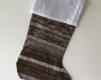 brown wood design Christmas Stocking free shipping