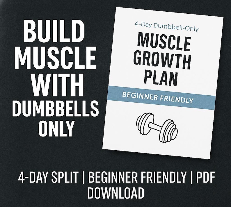4 day Dumbbell only Muscle Growth Plan beginner Friendly Etsy 4-day-dumbbell-only-muscle-growth-plan-beginner-friendly-etsy