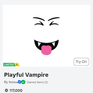 Playful Vampire | Roblox Limited Item