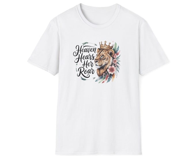 Heaven Hears Her Roar  Lion  Christian Tee, New believer Gift , Jesus Lover, Church Merch