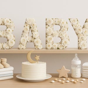 Monograma floral personalizado, letra de casamento, 8" 12" 16" grande, letra de chá de bebê, flor de seda, peça central de mesa, floral personalizado