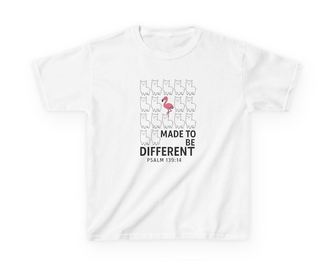 Psalm 139 :14  'Made to be DIFFERENT', Christian Kids Shirt, Kingdom Identity Tee , Positive Christian Shirt , VBS Church camp tee