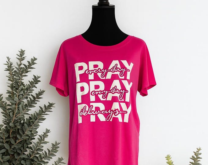 Pray about over through it Christian Tee | New believer gift ChristianityShirt | Inspirational Evangelism Tee | Faith Shirt