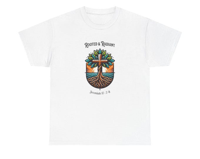 Retro Rooted & Radiant Faith-Based Tee , Christianity T- Shirt , Church Shirt New Believer Gift Church Merch Tee