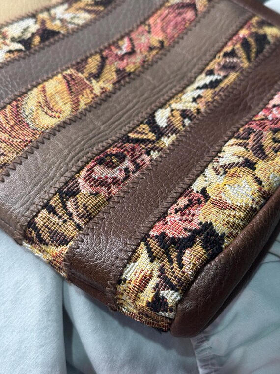 Patchwork Neutral Lined Clutch Bag - image 2