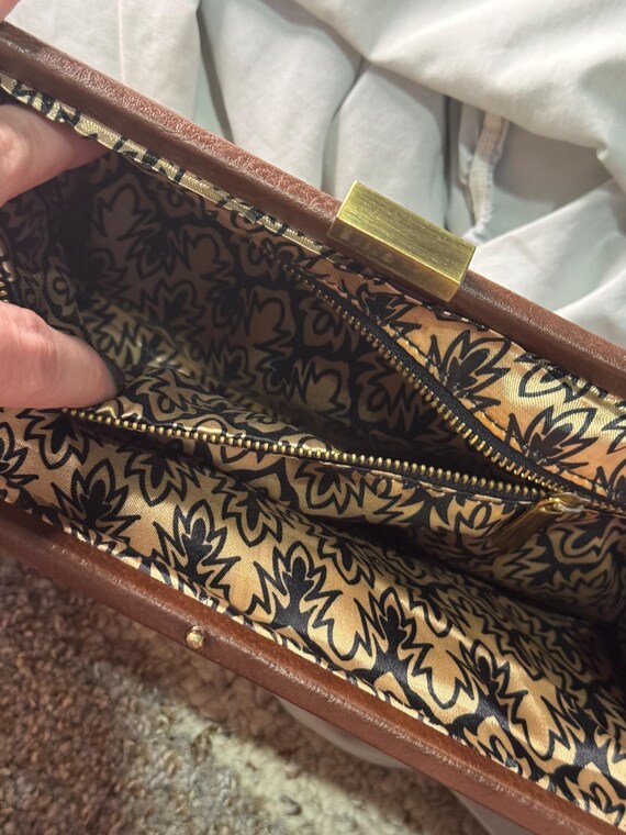 Patchwork Neutral Lined Clutch Bag - image 4