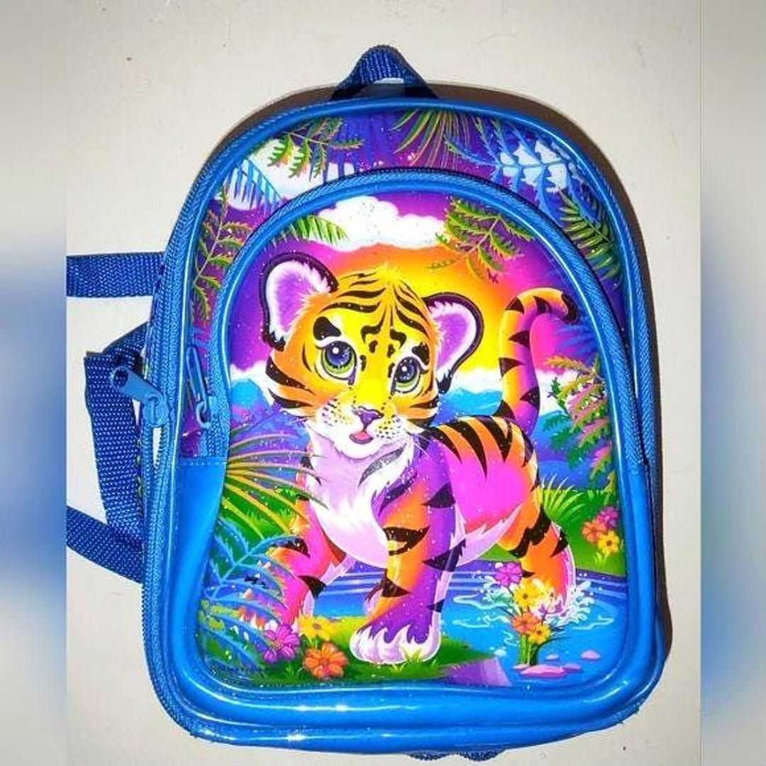 Vintage Lisa Frank Forrest Mini Backpack: Tiger Lunch Pack Purse