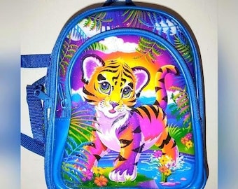 Vintage Lisa Frank Forrest Mini Backpack: Tiger Lunch Pack Purse