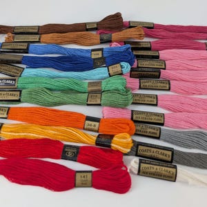 Vtg Coats & Clark 5 cent Embroidery Vintage Floss Lot – 1930s 1940s 23 Skeins O.N.T. Six Strand Boilfast Labels – Sewing Thread