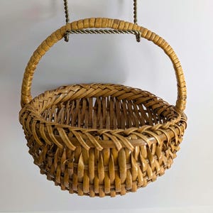 Handwoven Gathering Basket: Vintage Farmhouse Wicker Egg Basket. &quot;The 15 Percent Off Sale Ends Sunday&quot;