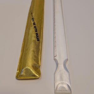 Lucite Magnifier Ruler –Vintage 1970s Drafting Tool with Gold Case