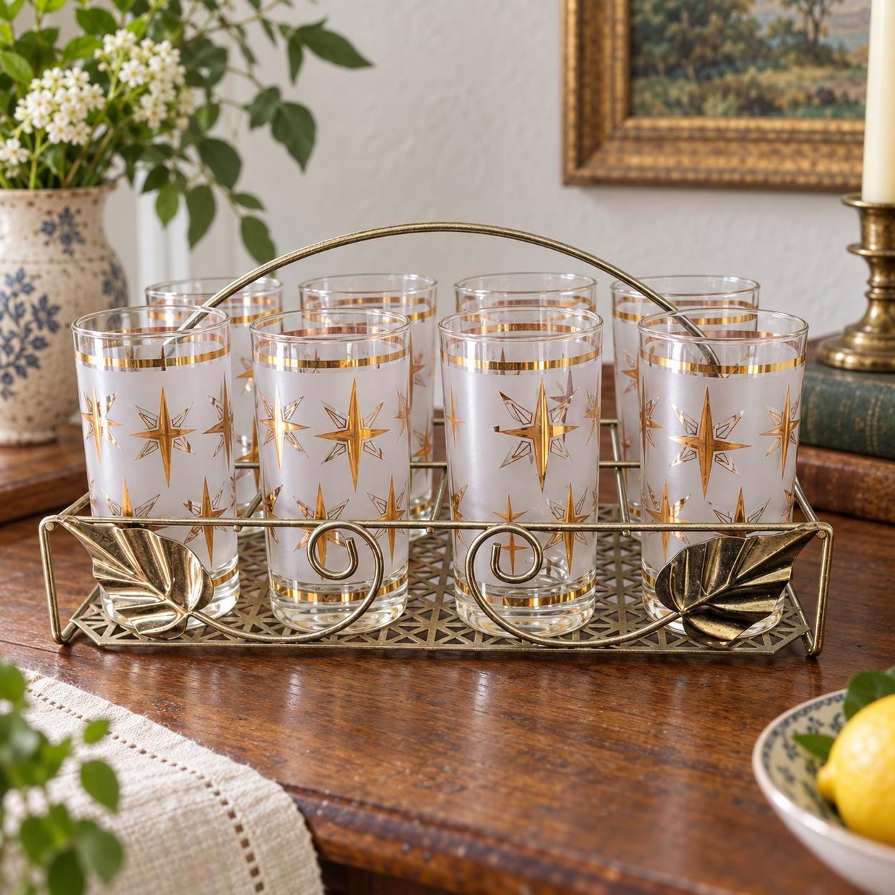 Mid Century Glassware Caddy - Etsy