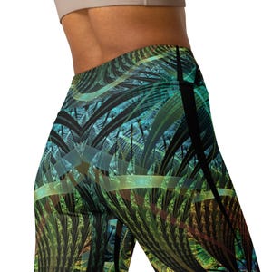 Dancewear Leggings, Visionary Art Yoga Pants, Sacred Geometry Clothing, Party Pants, Rave Clothing, Pumayana Wear Fractal Peacock Leggings