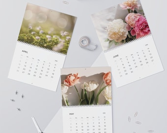 Calendario de pared botánico 2026/Naturaleza minimalista