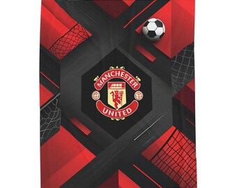 Manchester United Velveteen Plush Blanket - Cozy Fan Throw, Football Gift for Soccer Lovers, Bedroom Decor, Sports Blanket