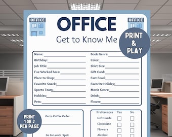 Lerne mich kennen Spiel, Office Team Building Aktivität (PDF)