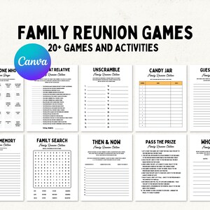 Family Reunion Game Bundle, Family Reunion Games, Family Reunion Ideas, Games for Reunions, Family Reunion Games Printable, digital download