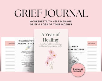 Journal de deuil pour la perte d'une mère, mémoire imprimable et guérison (PDF)