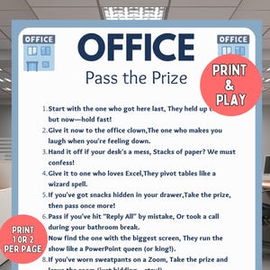 Pass the Prize, Office Party Games, Work Party Games, Printable Office Games, Team Building Game, Fun Offices Games, Staff Meeting Games