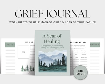 Printable Grief Journal for Loss of Father, Memory & Healing (PDF)