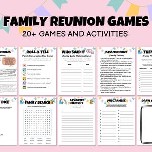 Family Reunion Game Bundle, Family Reunion Games, Family Reunion Ideas, Games for Reunions, Family Reunion Games Printable, digital download