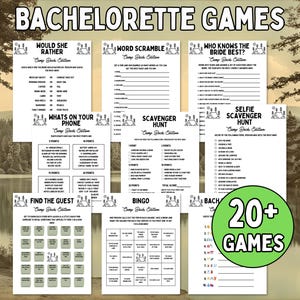 Camp Bachelorette Party Games Bundle Bachelorette Games Package Printable Games Bachelorette Drinking Games Cabin Bachelorette Camp Bach