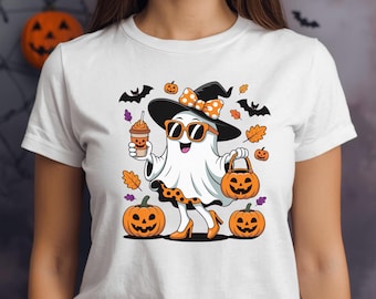 Spooky Ghost Halloween PNG, Cute Sublimation Design (Digital Download)