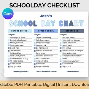 Editable Chore Chart for Kids, Boy Chore Chart, Editable Chore Chart, Canva Chore Chart, Toddler Chore Chart, Family Chore Chart