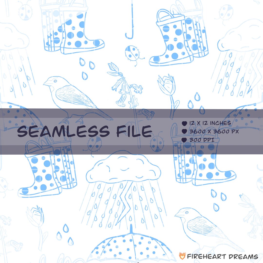 Simple May Pattern April Showers Bring May Flowers | Spring Seamless Pattern (digital ...